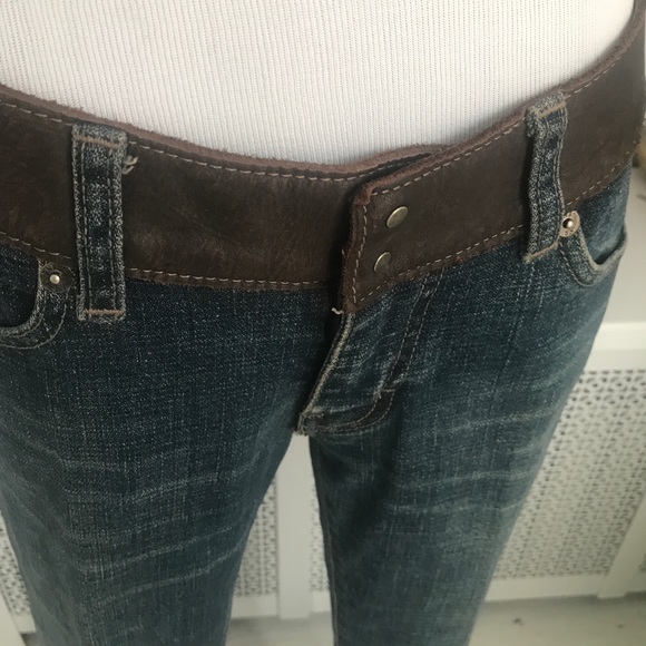 Sergio Valente Leather Trimmed Jeans - Picture 1 of 8